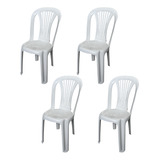 Kit 4 Cadeiras Plástica Super Resistente P Lanchonetes & Bar