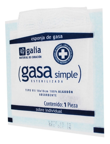 Gasa Estéril 10×10 Cm Caja Con 100 Piezas