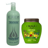 Shampoo Exel Adn + Baño Skala Cafe Verde Hidratacion Brillo