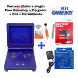 Kit Game Boy Advance Sp Carcasa + Cargador + Extra + H 01