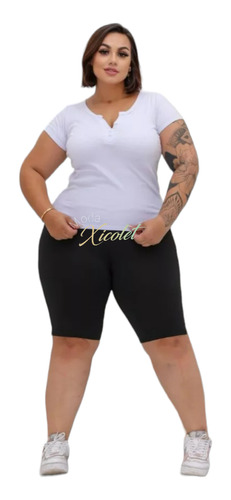 Calza Mujer Biker Xl Shorts Torero Tiro Alto Talla Grande 