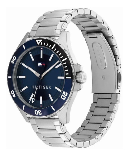 Reloj Tommy Hilfiger Tmy1792012 Plateado Hombre Color Del Fondo Azul