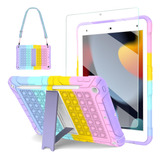 Funda iPad 9/8/7 Gen Morado Rosa Nias + Protector Pantalla F