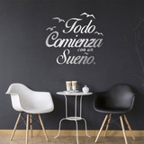 Vinil Frases Calcomania Para Pared Decorativa Mensajes Color Plateado