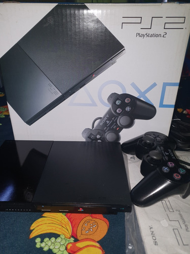 Playstation 2 Slin Na Caixa Com Manual, Folders+cd Original 