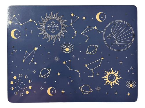 Individual Mdf Keep Contelaciones Sol Luna Estrellas Azul