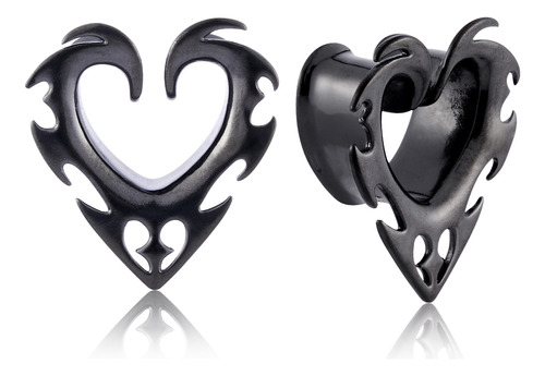 Túneles Para Oídos Diseño Del Corazón Punk Joyas De Piercing