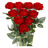 Rosas Artificiales (10 Unidades) Color Rojo