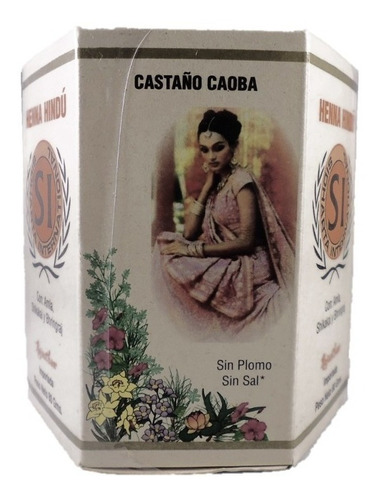 Henna Hindú Tinte Natural Castaño Caoba 80gr