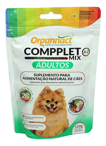 Compplet Mix A-z Pó 120g Suplemento Cães Adultos organnact