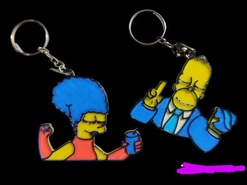 Stl Llavero Homero Y Marge 