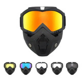 Careta Con Gafas Desmontable Motociclismo Bicicros Paintball