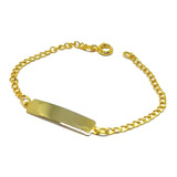 Pulseira Infantil De Plaquinha Mimo Folheada A Ouro 18k