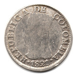 2 Reales 1821 Bogotá Con Punto Bajo La A