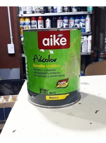 Pintura Esmalte Sintetico De Aike Blanco Mate X 4 Litros