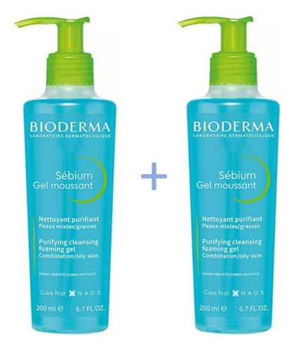 Bioderma Sebium Gel Moussant 200ml Pack De 2 