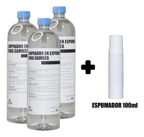 Kit Limpiador De Gamuza 3 Litros + Espumador 100ml