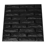 Panel Decorativo Pared 10 Piezas Decoform Pvc 3d Color Negro Ladrillo