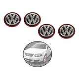  4 Centros De Rin Volkswagen Jetta Clasico 08-15 Rojo 56 Mm