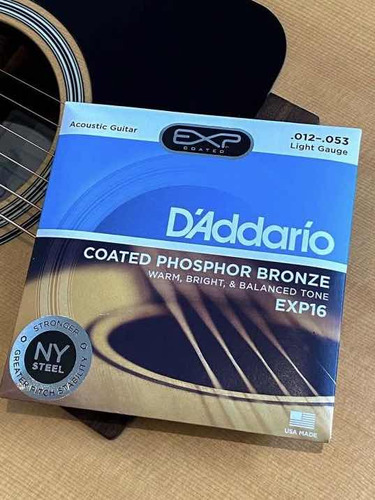 Cuerdas De Guitarra Daddario Coated Fosforo Bronce Exp16