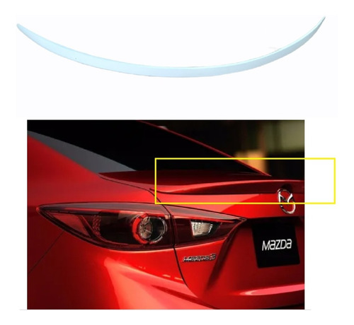 Spoiler Aleron Flush Mazda 3 Sedan 2014 - 2016 100% Plastico