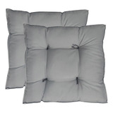 Kit 2 Almofada 45x45 Assento Futon Confortável Cinza