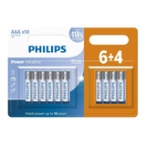 Pilha Alcalina Philips Aaa Lr03p10bp/59 - 10 Unidades