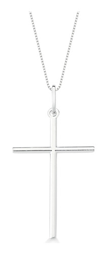 Colar Cruz Crucifixo Grande Prata 925