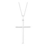 Colar Cruz Crucifixo Grande Prata 925