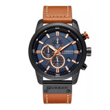 Reloj Curren Para Hombre Elegante Pulsera Cuero Chronometro 