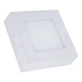 Plafon Led Sobrepor 6w 3000k Quente 11,8cm Upled Quadrado Luz Branco