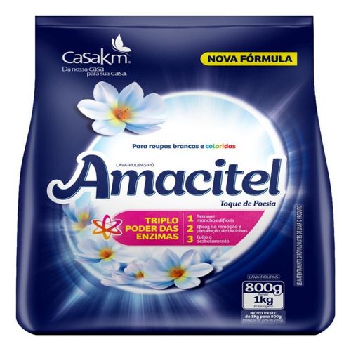 Lava-roupas Amacitel Toque De Poesia 800g