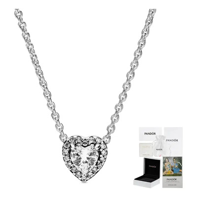 Pandora Collar Timeless Corazón Brillante Plata Regalo Ideal