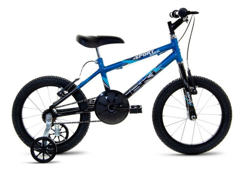 Bicicleta  Infantil Infantil Bkl Bikes Sport Junior Aro 16 Cor Azul Com Rodas De Treinamento