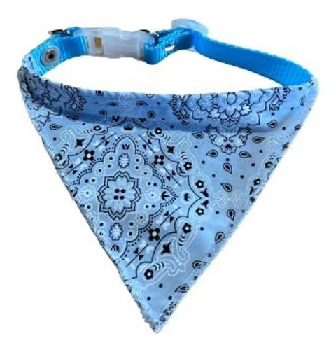 Bandana Com Coleira Pet Caes Mandala Azul Todos Os Tamanhos