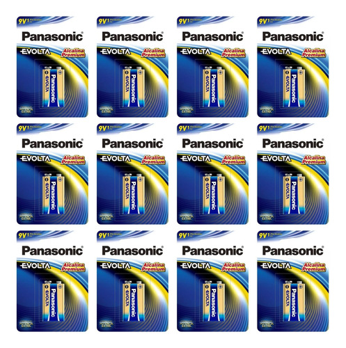 Caja De Pilas 9v Alcalinas Panasonic Evolta, 12 Piezas