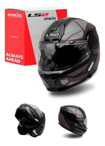 Casco Abatible Scope Axis Negro Titanium Ls2 Original Ff902