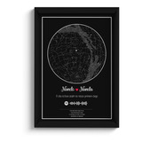 Quadro Mapa Das Estrelas Qrcode Spotify C/ Moldura Vidro A5