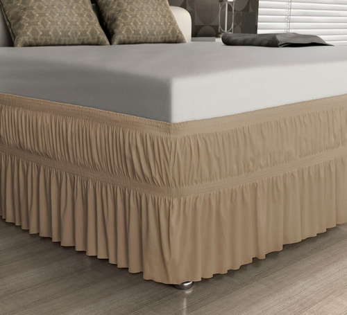 Saia Cama Box Casal Queen Adomes 1,60m X 2,00m X 38cm Branca