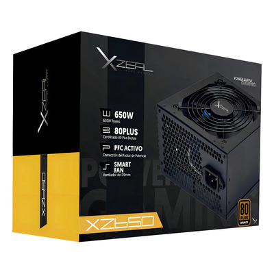 Fuente de poder para PC Xzeal XZ650 650W negra | Meses sin interés