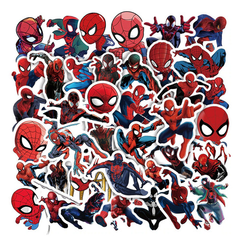 50 Stickers Spider-man Etiquetas Autoadhesivas