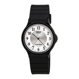 Reloj Casio Mq-24-7b3 Analogo - Color De La Malla Negra Color Del Bisel Negro Color Del Fondo Blanco