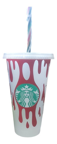1 Vaso Original De Starbucks Plastico 24oz Sangriento