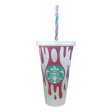 1 Vaso Original De Starbucks Plastico 24oz Sangriento