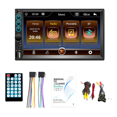 Autoestéreo Táctil 2din, 7 In ,mp5, Retrovisor Alpha Mobile Negro