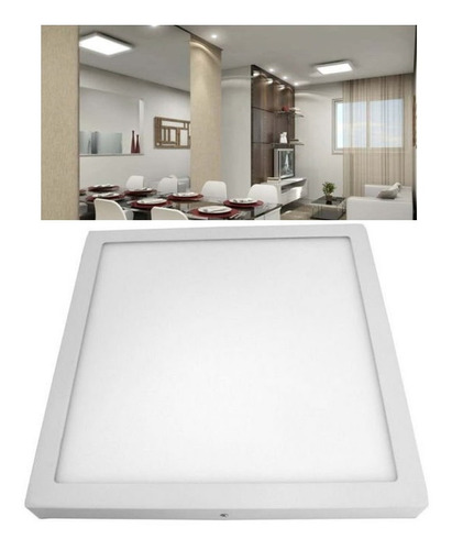 Painel Led Sobrep Quadrado Led 36w  Frio 40x40 Branco Frio