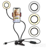 Ring Light De Mesa Iluminador Led Com Suporte Celular