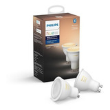 Luzes Inteligentes Philips Hue Gu10 White Ambiance, 2 Onças, Branco Quente E Frio