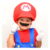 Set Accesorios Super Mario Bros Niños Gorro Bigote Guantes