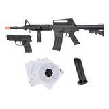 Combo Airsoft Rifle M4 Resorte Pistola Bbs 6mm Xchws P